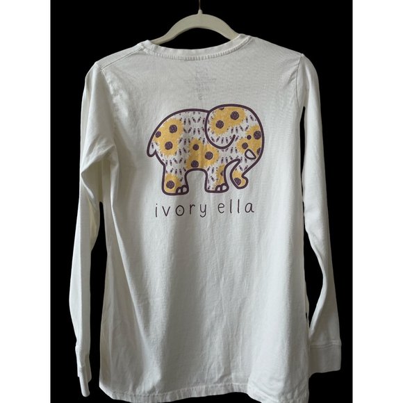 IVORY ELLA BROOKE HYLAND DANCING SUNFLOWER LONG SLEEVE TOP - Picture 1 of 4